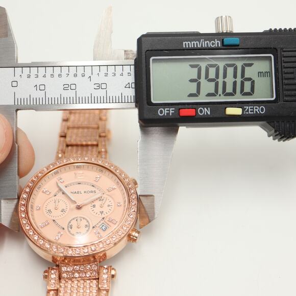 Michael Kors Parker Rose Gold Tone Chronograph 40mm Watch MK5663 w New Battery - Picture 2 of 12